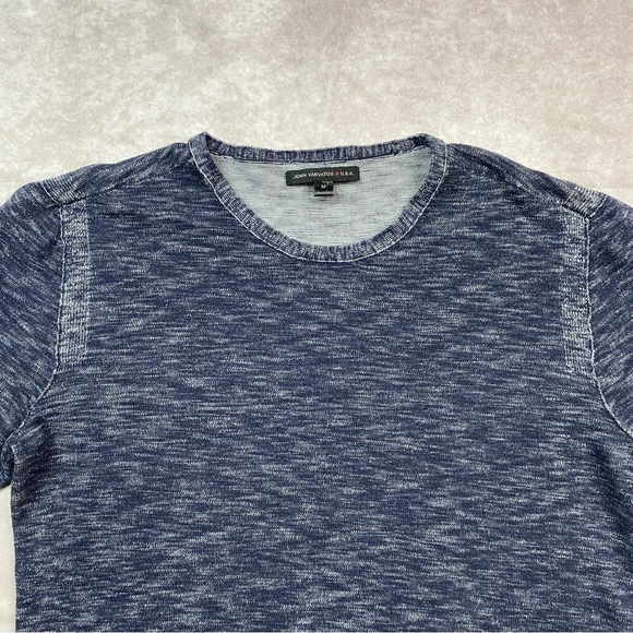 John Varvatos Sweater Men M Heathered Gray Lightweight Pullover Crew Neck Casual - Picture 2 of 14